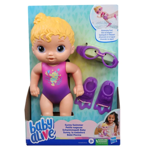 Baby Alive Sunny Swimmer Doll, 10-Inch Waterplay Baby Dolls